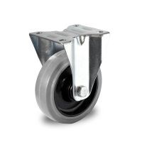 Fixed castor 125mm diameter ball bearing - PA / Rubber