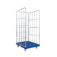 Roll container 3 plug fences 810x720x1620mm - with strap