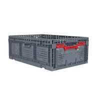 Folding Plastic Crate, perforated - 46L - 600x400x219mm