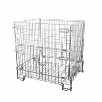 Folding metal wire container 1200x1000x1200mm - galvanized