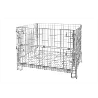 Folding metal wire container 1200x1000x1000mm - galvanized