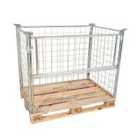 Collapsible wire set-up wall 1200x800x1200mm, galvanized with 1 folding frame on the long side